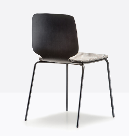 BABILA Side Chair Ash plywood w Steel tube legs - TB Contract Furniture