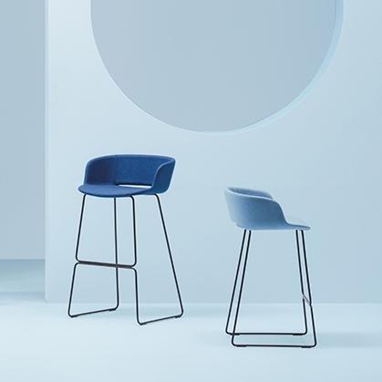 BABILA High Stool Upholstered/steel - TB Contract Furniture PEDRALI
