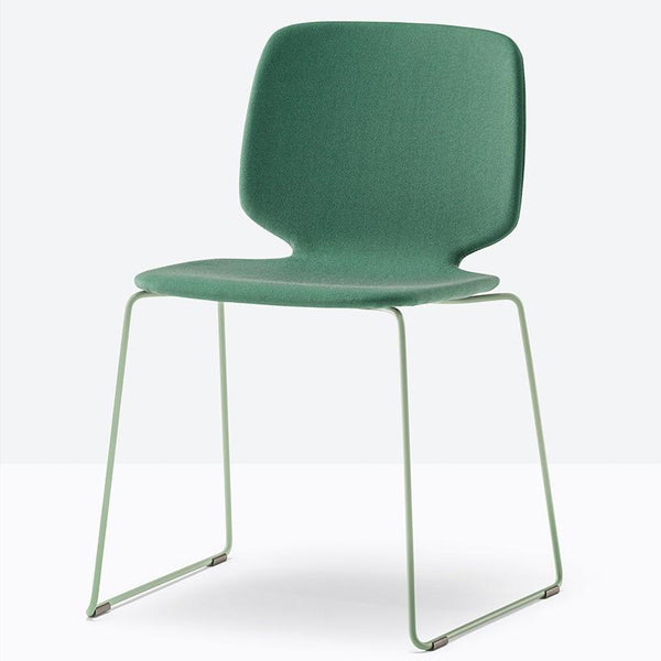 BABILA Side Chair Upholstered w steel rod sled frame Ø10mm - TB Contract Furniture PEDRALI