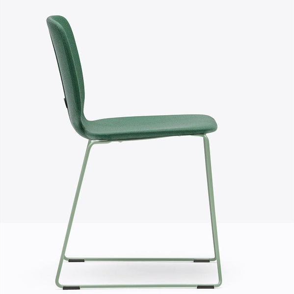 BABILA Side Chair Upholstered w steel rod sled frame Ø10mm - TB Contract Furniture PEDRALI