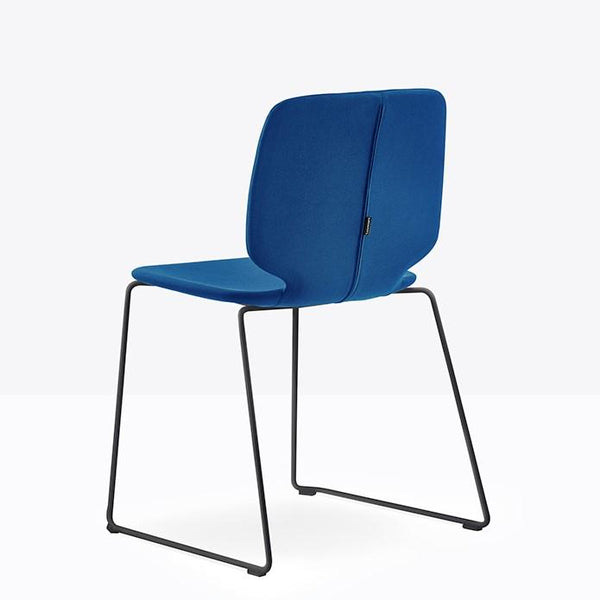 BABILA Side Chair Upholstered w steel rod sled frame Ø10mm - TB Contract Furniture PEDRALI
