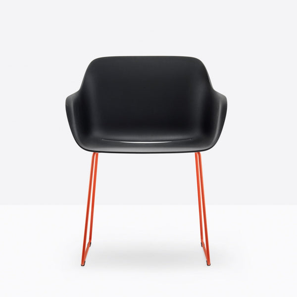 BABILA XL Armchair in polypropylene shell w steel rod sled frame - TB Contract Furniture PEDRALI