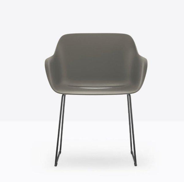 BABILA XL Armchair in recycled polypropylene shell w steel rod sled frame - TB Contract Furniture PEDRALI