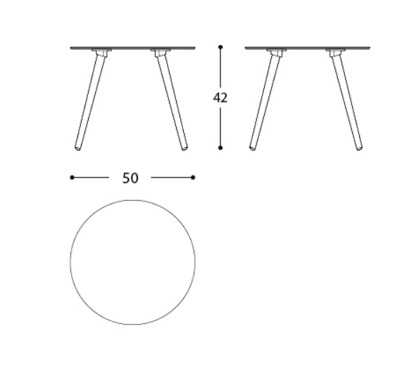 EMMA D50 Coffee Table w/aluminum legs, hpl - TB Contract Furniture VARASCHIN