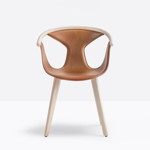 FOX Armchair w/ solid ash legs and leather - TB Contract Furniture