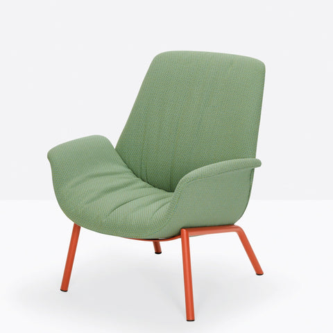 ILA Lounge Armchair legs in steel tube frame (w/o Headrest) - TB Contract Furniture