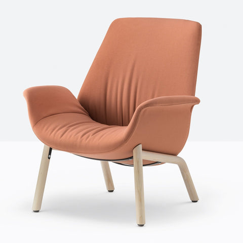 ILA Lounge Armchair with Wooden legs  w/o Headrest - TB Contract Furniture