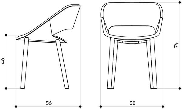 KABIRA Fabric 4 Leg (Wood) Armchair - TB Contract Furniture ARRMET