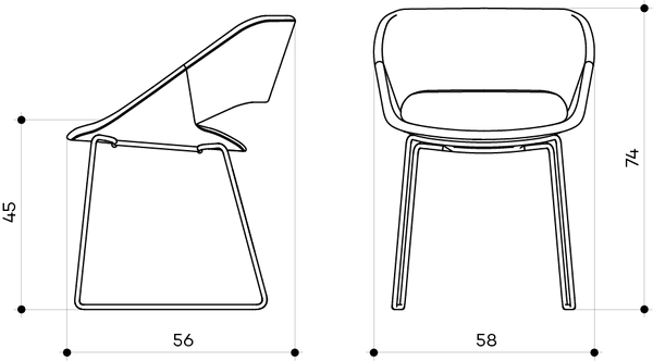 KABIRA Wood Sled Armchair - TB Contract Furniture ARRMET