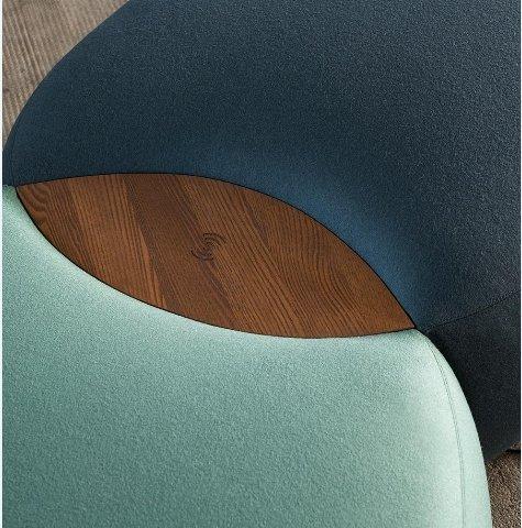 MATERA Two elements ottoman w wooden table - TB Contract Furniture TACCHINI