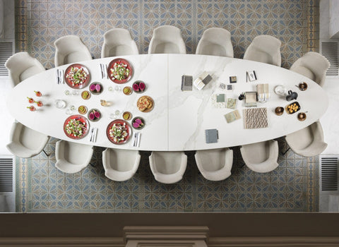 Wire Majestic Dining Table 400x150 w/ 13 mm Xeramica Top - TB Contract Furniture