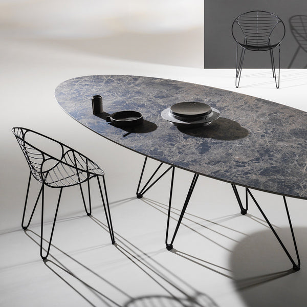 WIRE Outdoor Dining Table w/Oval Top - TB Contract Furniture JOLI
